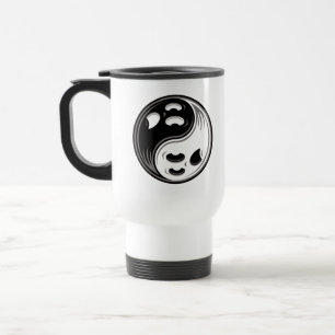 Caneca Térmica Fantasma Yin Yang Black e White