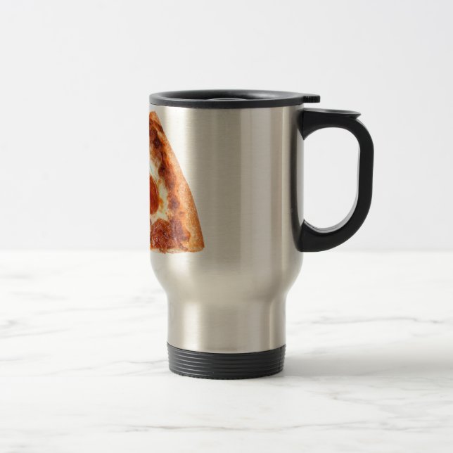 Caneca Térmica Fatia de pizza de pepperoni clássica da SlipperyJo (Direita)