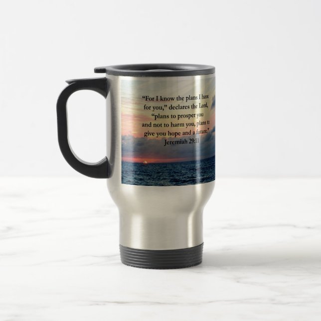 CANECA TÉRMICA FÉ EM JEREMIAH 29:11 SUNRISE VERSE (Esquerda)