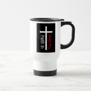 Caneca Térmica Fé Na Cruz Cristã Sanguínea