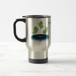 Caneca Térmica Feijão verde-grão-branco em cartoon trampoline