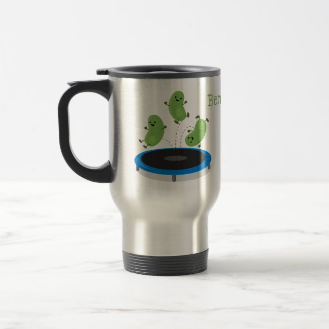 Caneca Térmica Feijão verde-grão-branco em cartoon trampoline (Esquerda)