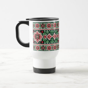 Caneca Térmica Feira de Natal/Inverno vermelha e verde