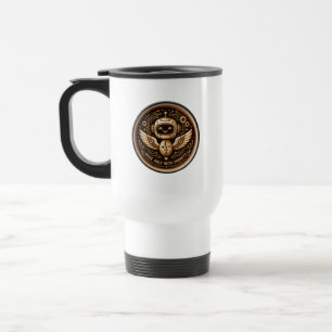 Caneca Térmica Feito Apenas Com Prompts Robô de Café AI Engraçado