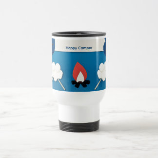 Caneca Térmica Feliz Acampante com Texto Personalizado com Fogo e