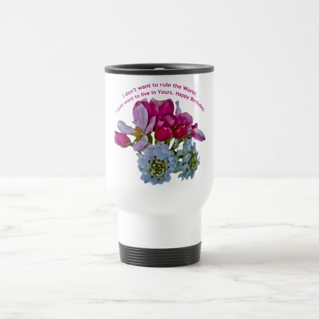 Caneca Térmica Feliz aniversário à minha esposa. (Centro)