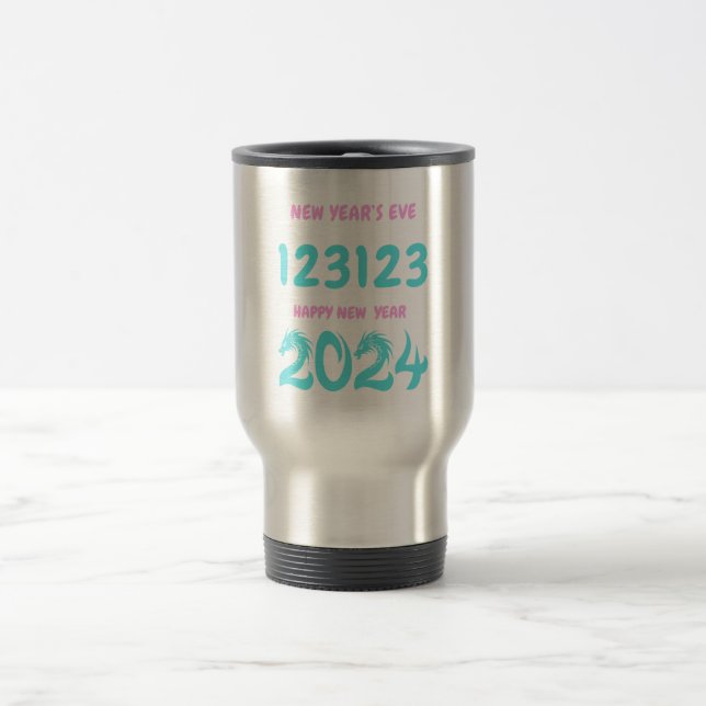Caneca Térmica Feliz ano novo 2024 de 123123 de Ano Novo (Centro)