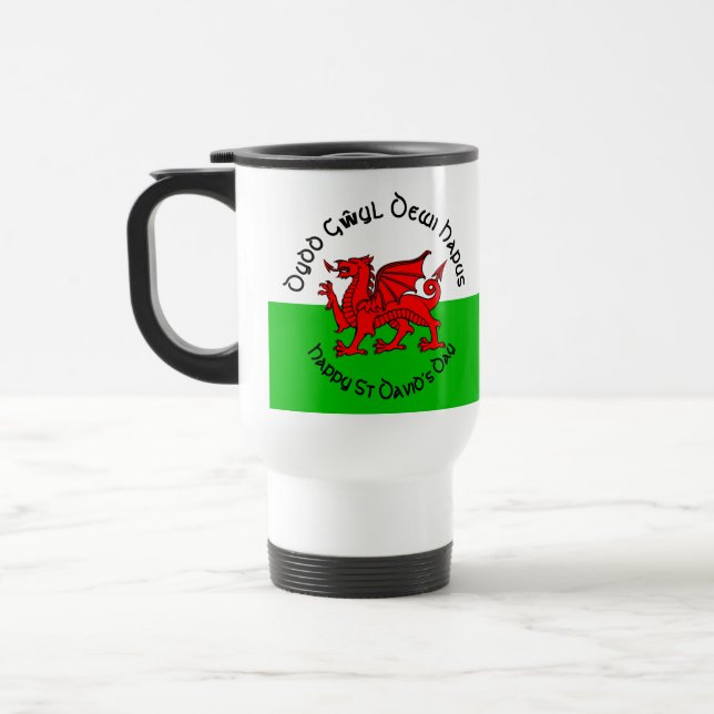Caneca Térmica Feliz Dia de São Davi ao estilo celta (Esquerda)
