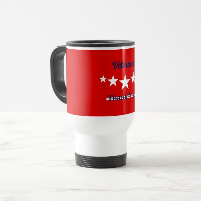 Caneca Térmica Feliz Dia dos Veteranos (Frente Esquerda)
