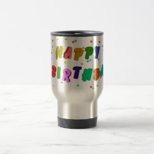 Caneca Térmica Feliz Festa de Aniversário Colorida