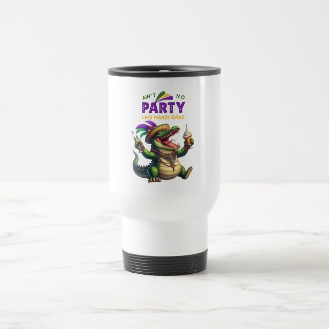 Caneca Térmica Feliz Mardi Gras Alligator (Centro)