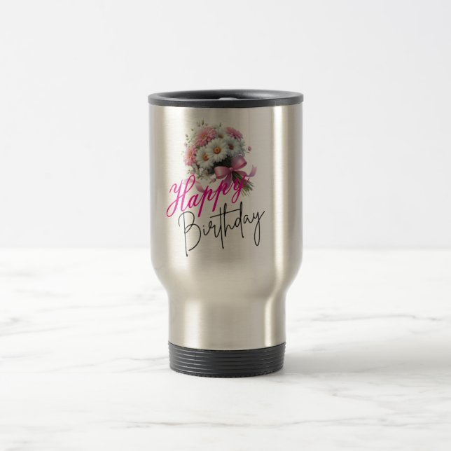 Caneca Térmica Feliz Na moda do Dia de Nascimento (Centro)