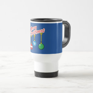 Caneca Térmica Feliz Natal com as bolas de caça