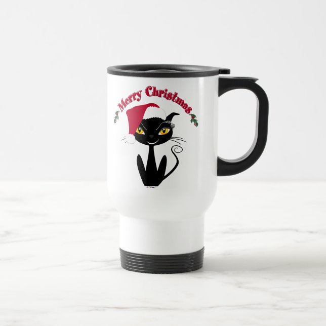 Caneca Térmica Feliz Natal Gato (Direita)