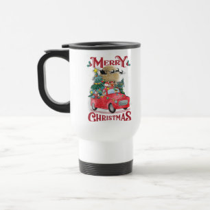 Caneca Térmica Feliz Natal Vintage Red Papais noeis Caminhão