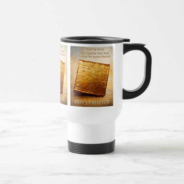 Caneca Térmica Feliz Passover! Ouro Matzah (Direita)