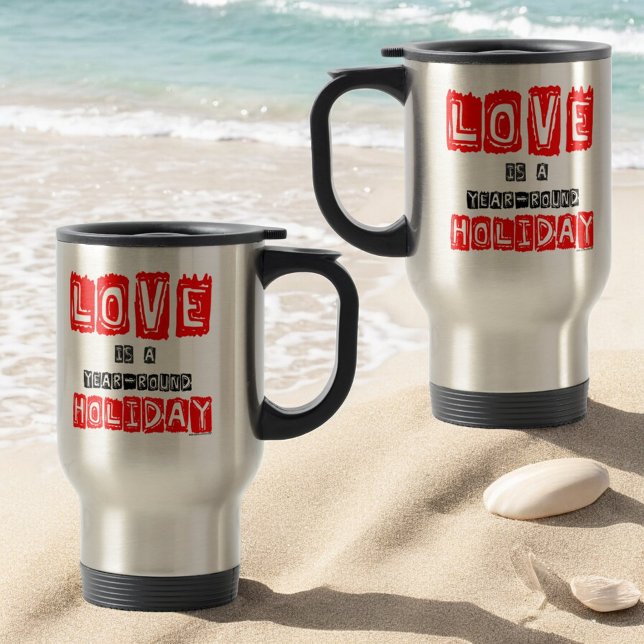 Caneca Térmica Feriado de Amor (design on both sides of handle)