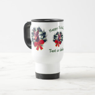 Caneca Térmica Feriado de Natal Doberman Personalizado