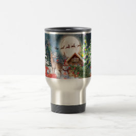 Caneca Térmica Feriados de inverno russos Papais noeis de caminhõ