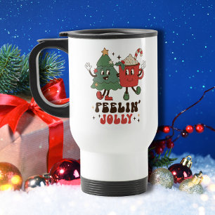 Caneca Térmica Feriados de Natal Jolly Feriados Engraçados Retro