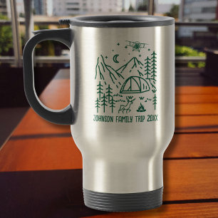 Caneca Térmica Férias em Família Floresta Acampamento Avião Perso