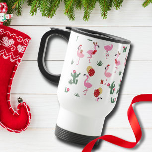 Caneca Térmica Festa de Flamingo de Natal   Feriados