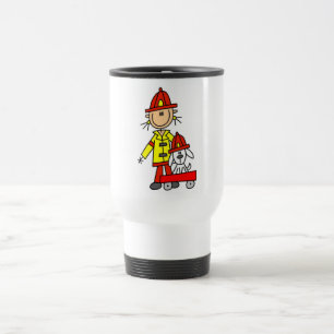 Caneca Térmica Figura de palito bombeiro com dálmata