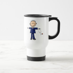 Caneca Térmica Figura masculina enfermeira da vara - azul