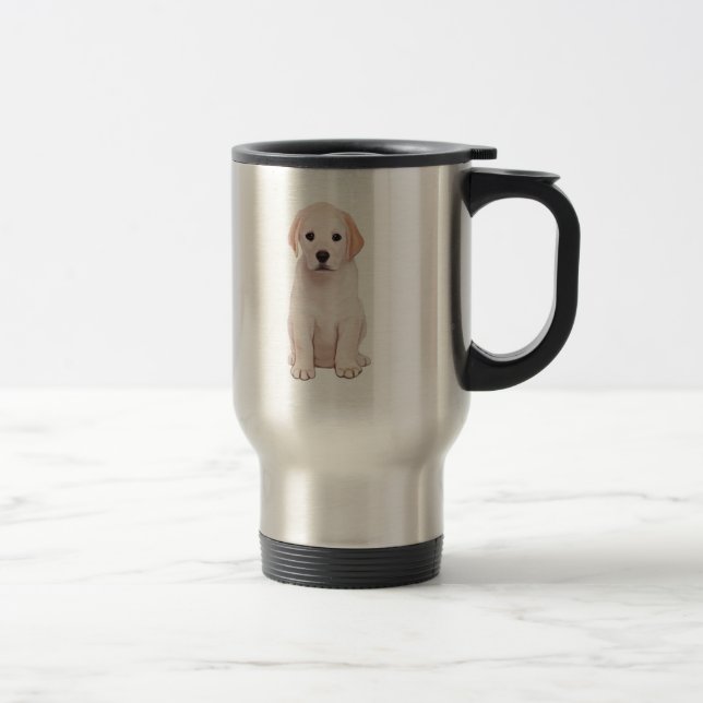 Caneca Térmica Filhote de cachorro amarelo de Labrador (Direita)