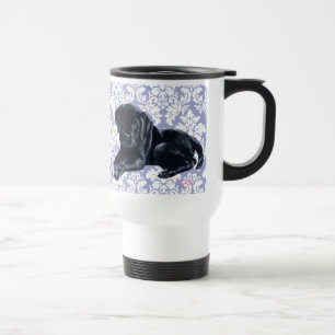 Caneca Térmica Filhote de cachorro preto de Labrador