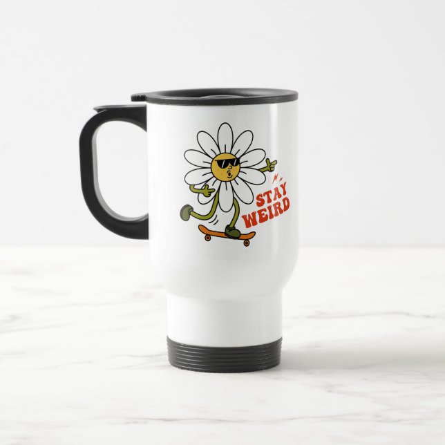 Caneca Térmica Fique Estranho Skateboarding Daisy (Esquerda)