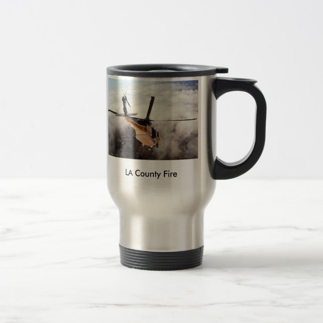 Caneca Térmica Firehawk através das nuvens, fogo do condado do LA (Direita)