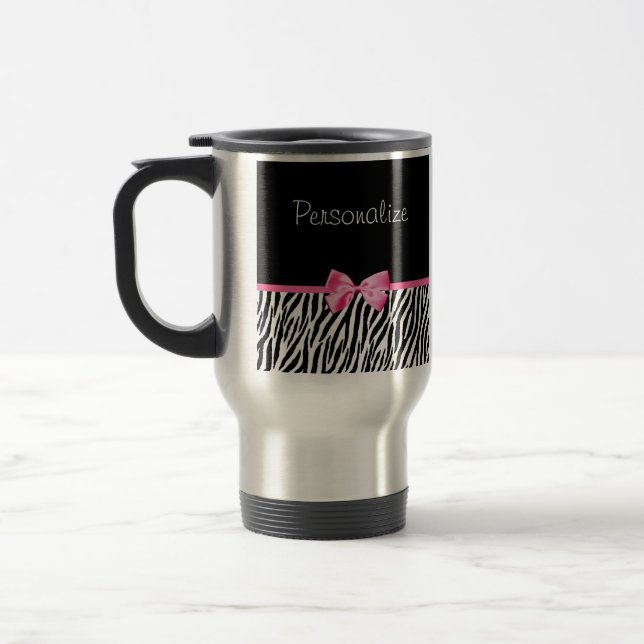 Caneca Térmica Fita preto e branco na moda do rosa do impressão (Esquerda)