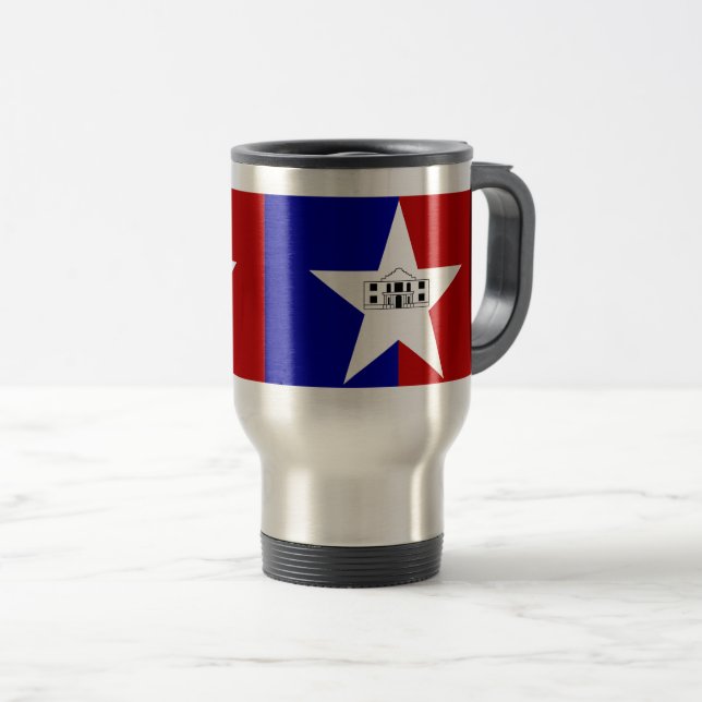 Caneca Térmica Flag of San Antonio, Texas Travel Mug (Frente Esquerda)