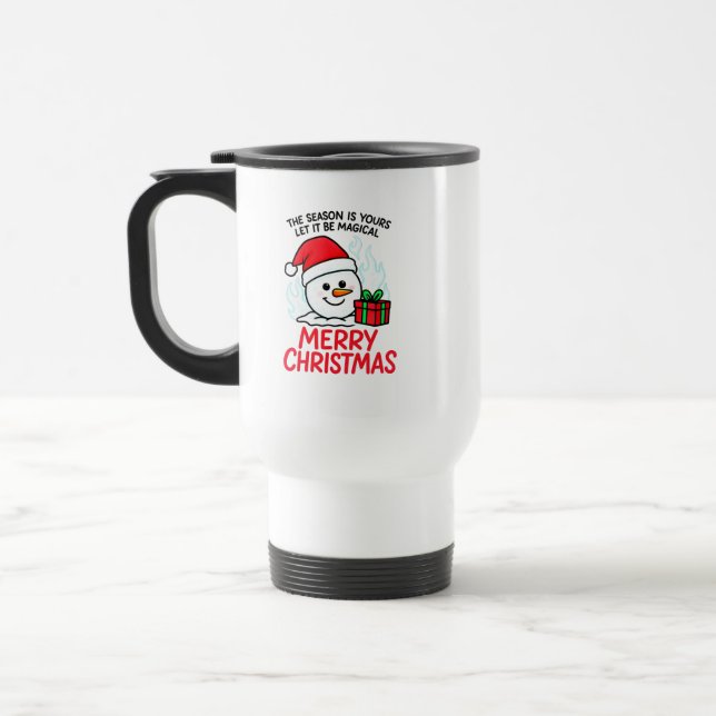 Caneca Térmica Flaming Snowman Christmas Leak-Proof Insulated gif (Esquerda)