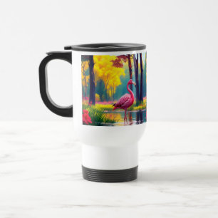 Caneca Térmica Flamingo em Pé no Lago-36547