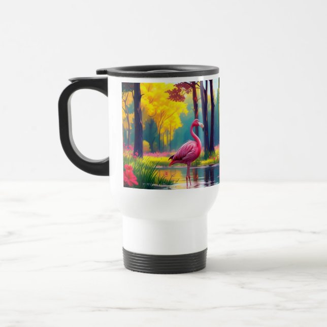 Caneca Térmica Flamingo em Pé no Lago-36547 (Esquerda)