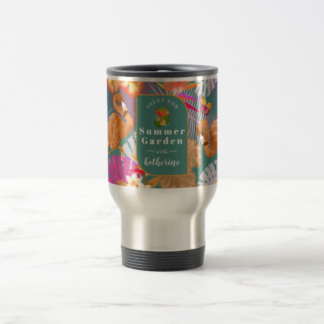 Caneca Térmica Flamingo Garden Turquoise (Centro)