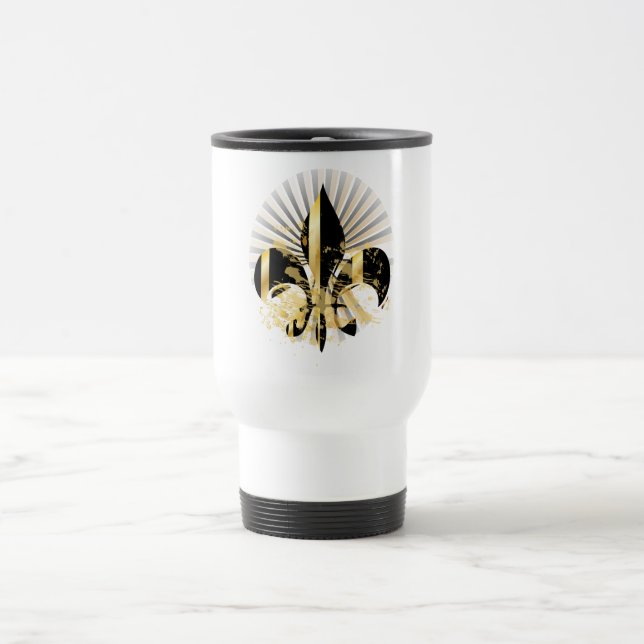 Caneca Térmica Fleur de Lis, preto e Dourado (Centro)