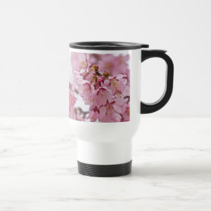 Caneca Térmica Flor de Cerejeira Sakura Rosa Pálido