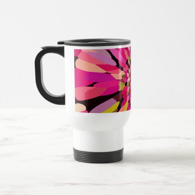 Caneca Térmica Flor de Confetti Rosa (Esquerda)