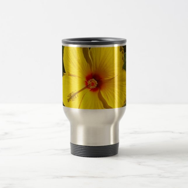 Caneca Térmica Flor de Hibiscus Amarelo (Centro)