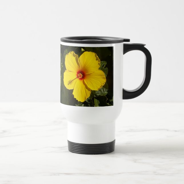 Caneca Térmica Flor de Hibiscus Amarelo (Direita)