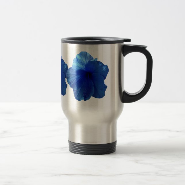 Caneca Térmica Flor de Hibiscus Azul (Direita)