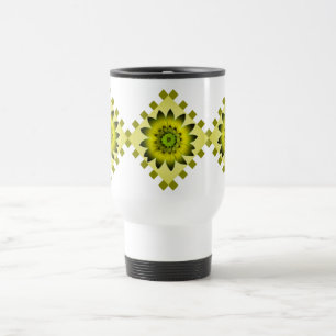Caneca Térmica Flor de Limão, Faixa de Padrões - Mug