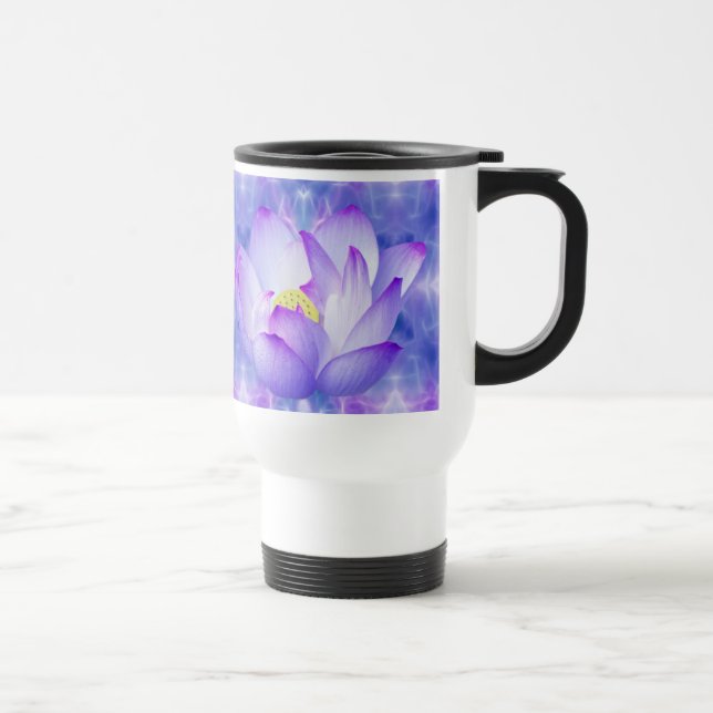 Caneca Térmica Flor de lótus púrpura e cristais fractais (Direita)