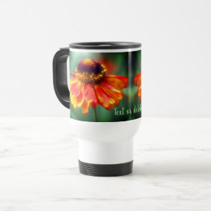 Caneca Térmica Flor De Margarida Laranja E Amarelo Personalizado