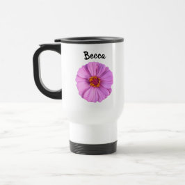 Caneca Térmica Flor de Zinnia Rosa Elegante Personalizado