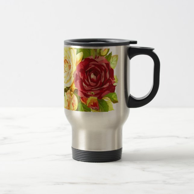 Caneca Térmica flora floral rosa (Direita)