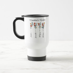 Caneca Térmica Floral de Nomes Personalizados de 4 Jardins da Vov